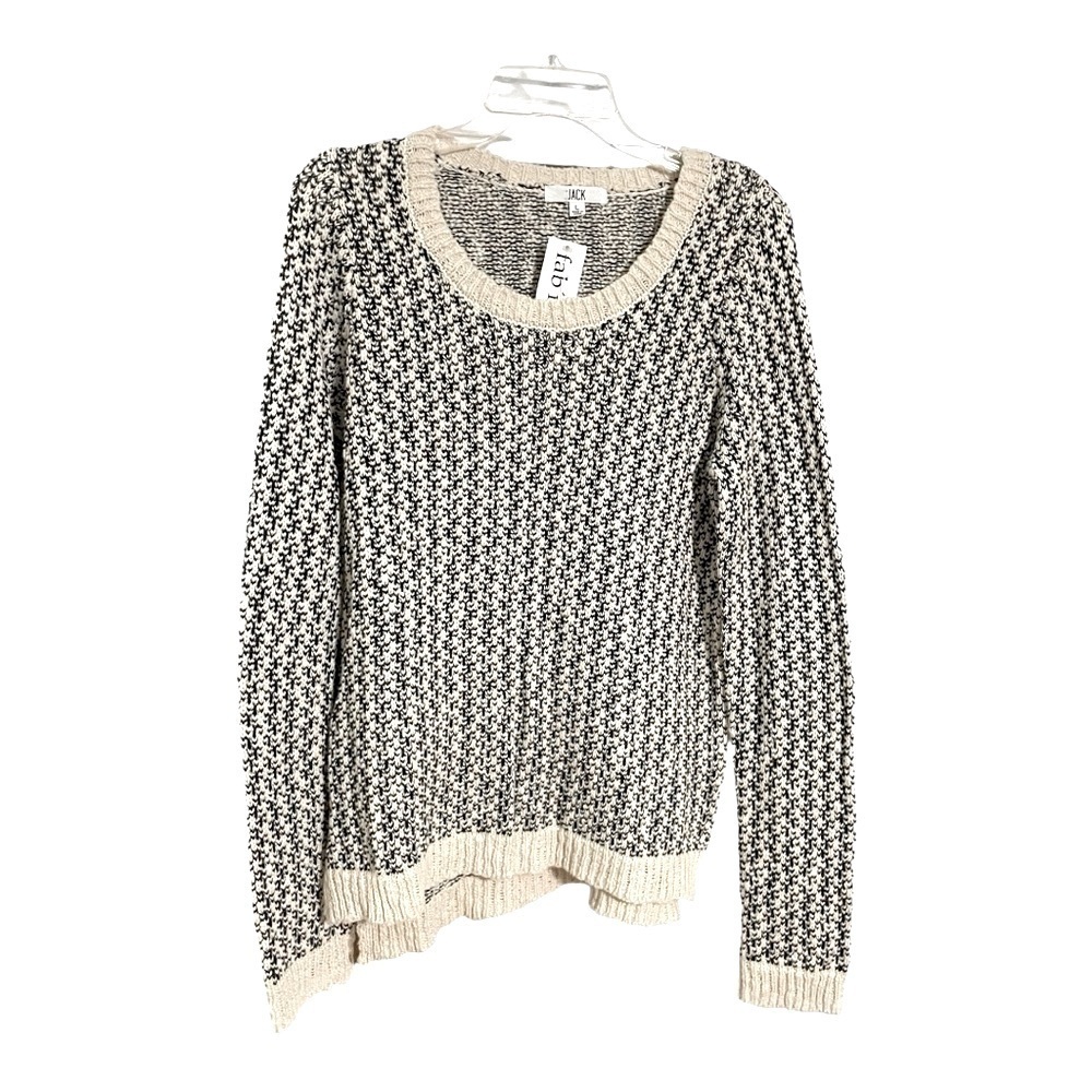 Jack by Fab'rik & Cream and black Sweater scoop neck, pullover size L. Cotton